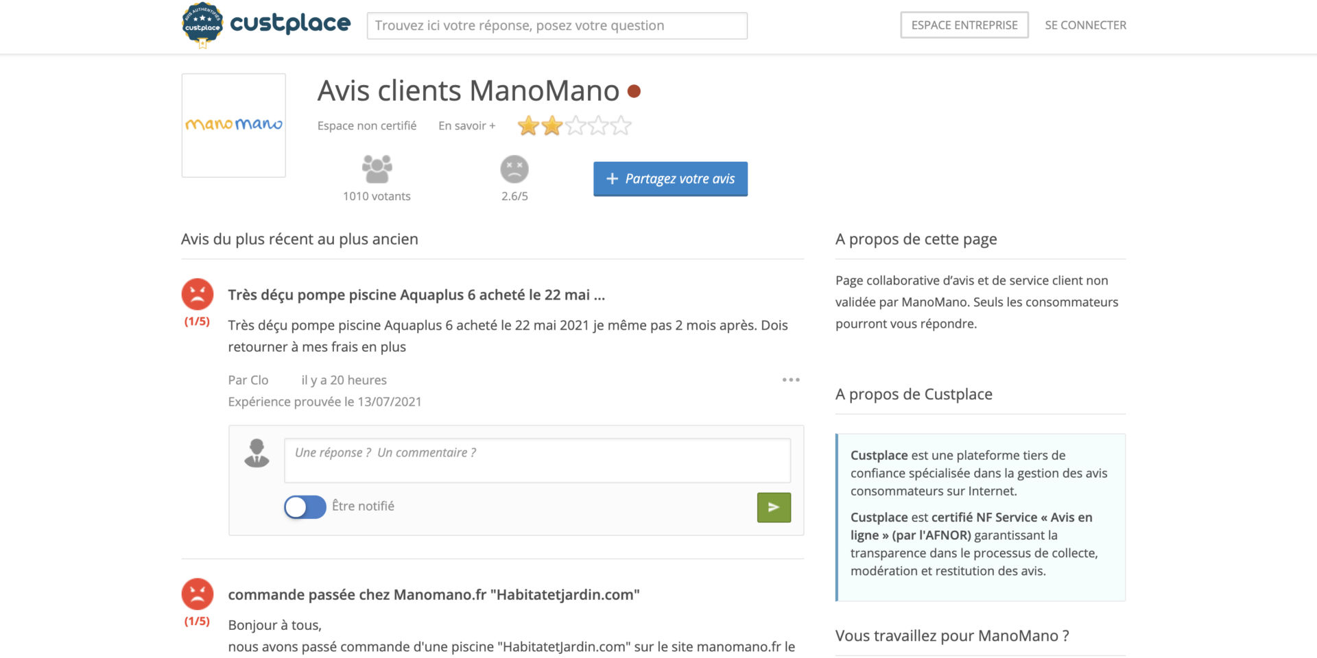 service client fiable